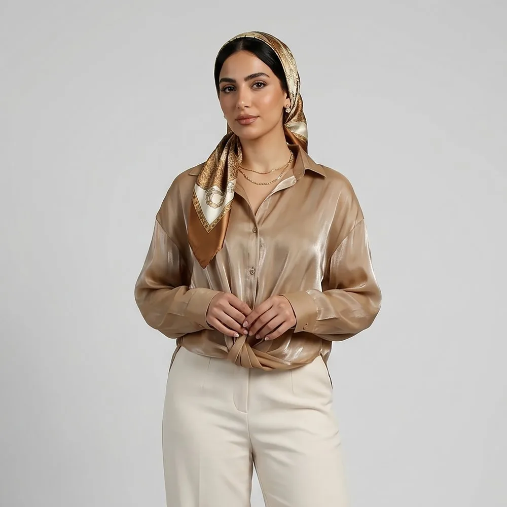 شومیز آستین بلند یقه برگردان زنانه ال سی وایکیکی مدل S677598Z8