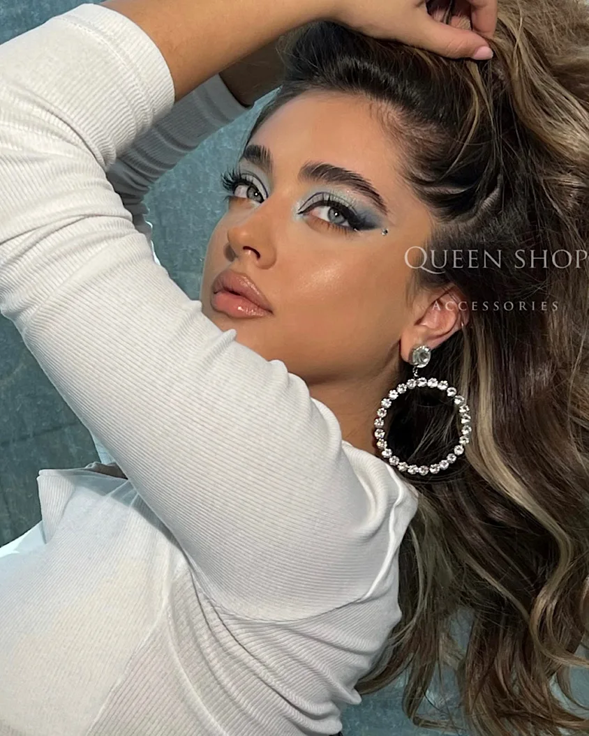 گوشواره حلقه ای کریستالی